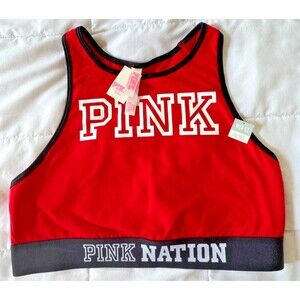 Victoria’s Secret PINK Nation Red Sports Bra Crop Top M NWT Vintage 2016–2018